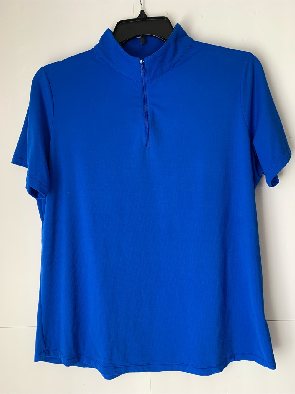 IBKUL Women Golf Tennis Short Sleeve Quarter-Zip Shirt - Royal Blue Size XXL